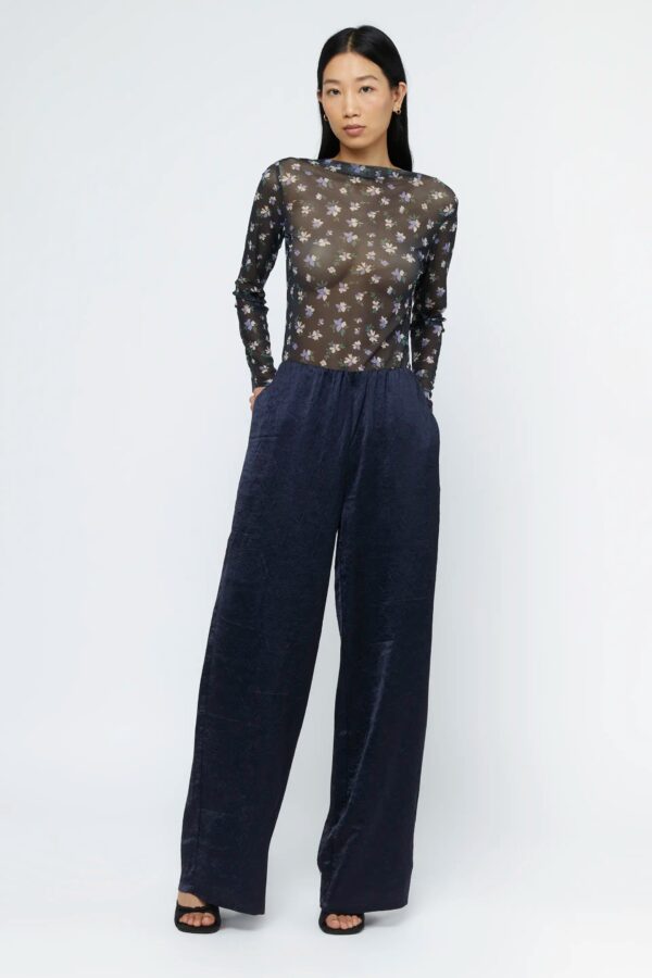 PANTALON FLUIDO SANTENARRUGADO AZUL