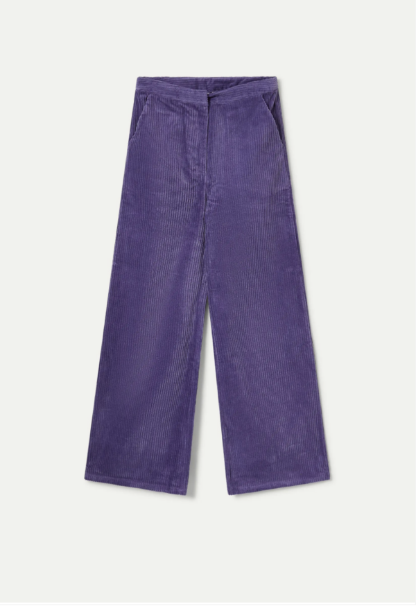 PANTALON RECTO PANA MORADO